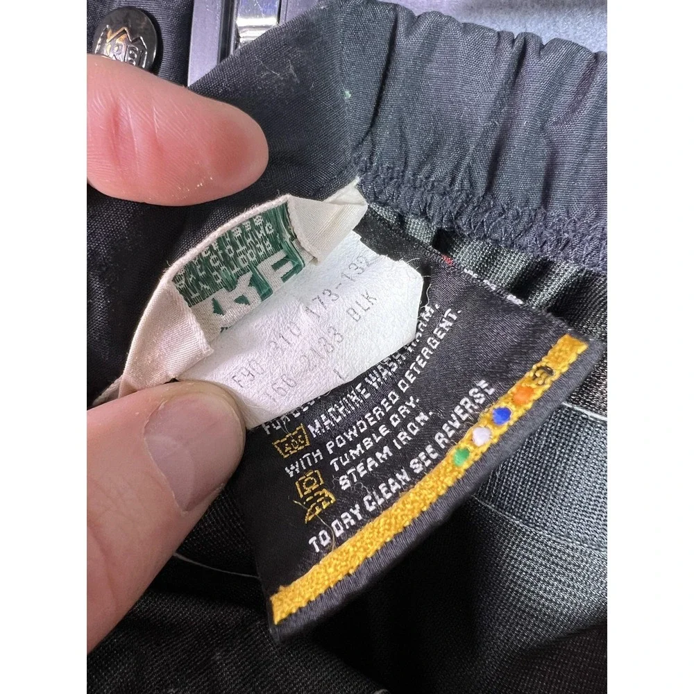 Vintage REI GORE-TEX Rain Pants Mens Large Black Elastic Waist Zip Pockets